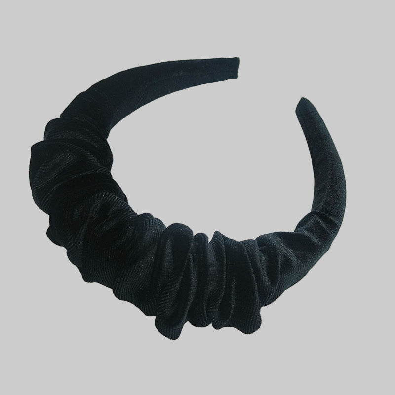 Jesienno-zimowa opaska na głowę z dekoracyjnym marszczeniem