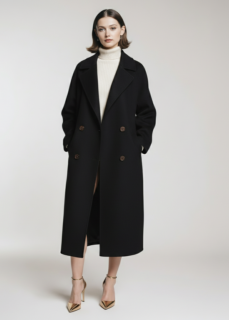 Dwurzędowy płaszcz zapinany na guziki