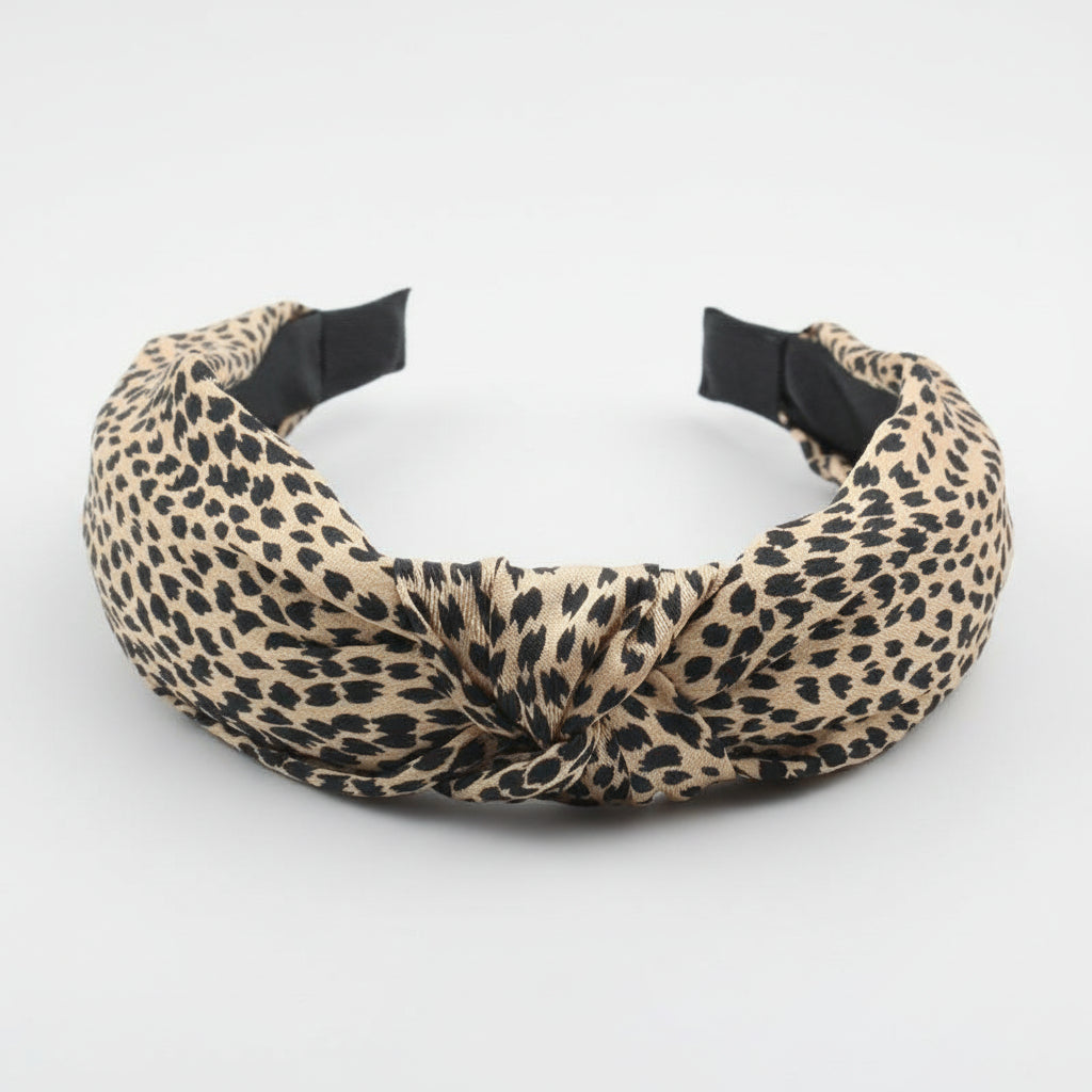Opaska na głowę z wiązaniem w stylu francuskim panterka