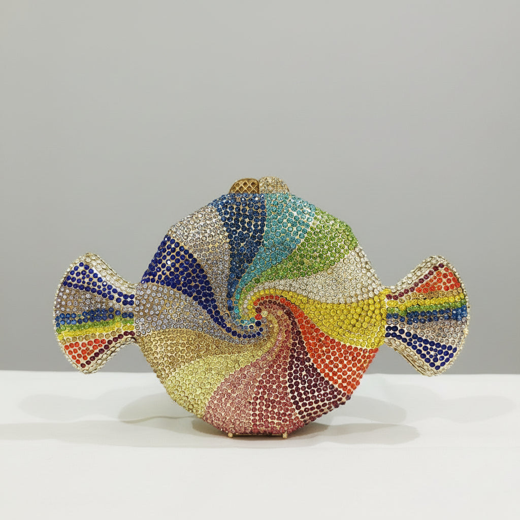 Cukierkowa kopertówka z kryształkami