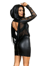 Women's Sweatshirt Model V-9320 Party at Ibiza Black - Axami