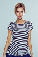 Blouse Model Meg Stripes White/Black - Eldar