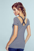 Blouse Model Meg Stripes White/Black - Eldar