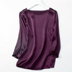 Jedwabna wyjściowa koszulka z połyskiem