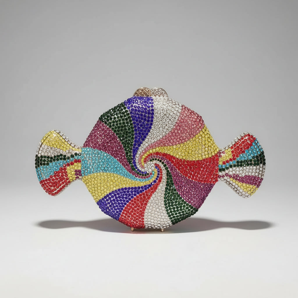 Cukierkowa kopertówka z kryształkami