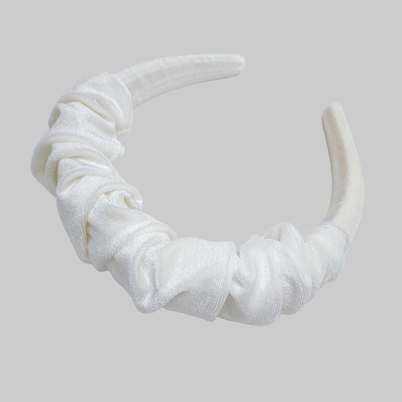 Jesienno-zimowa opaska na głowę z dekoracyjnym marszczeniem