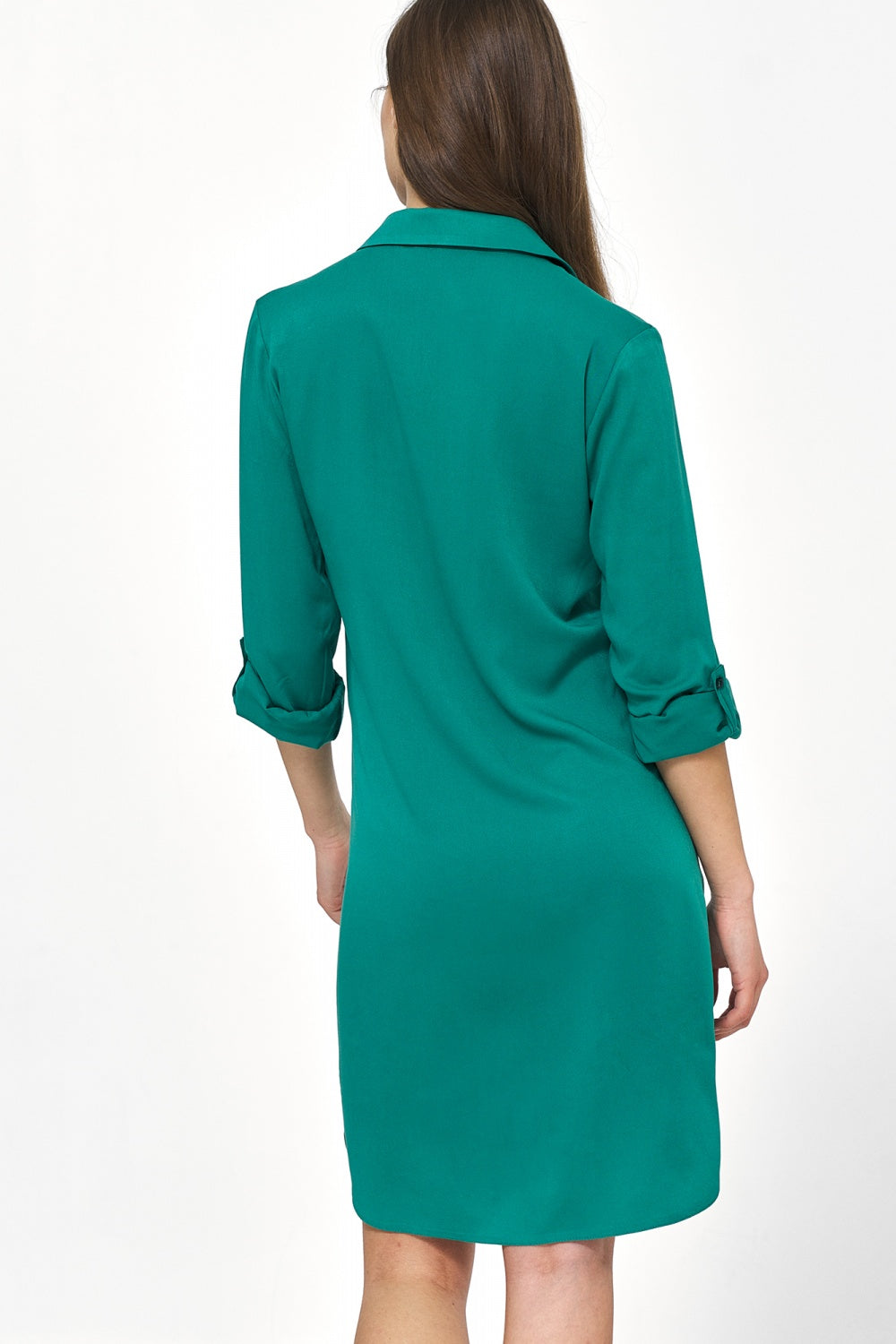 Dress Green oversized dress with rolled-up sleeves S226 Green - Nife