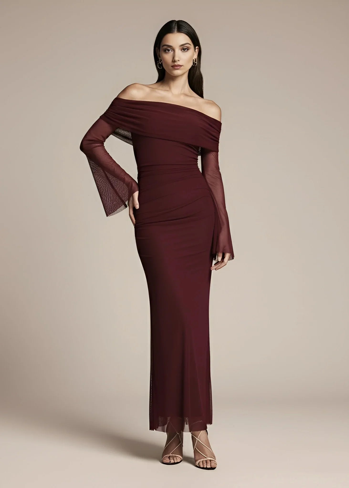 Jesienna sukienka MAXI z siateczki - Sweet Victoria