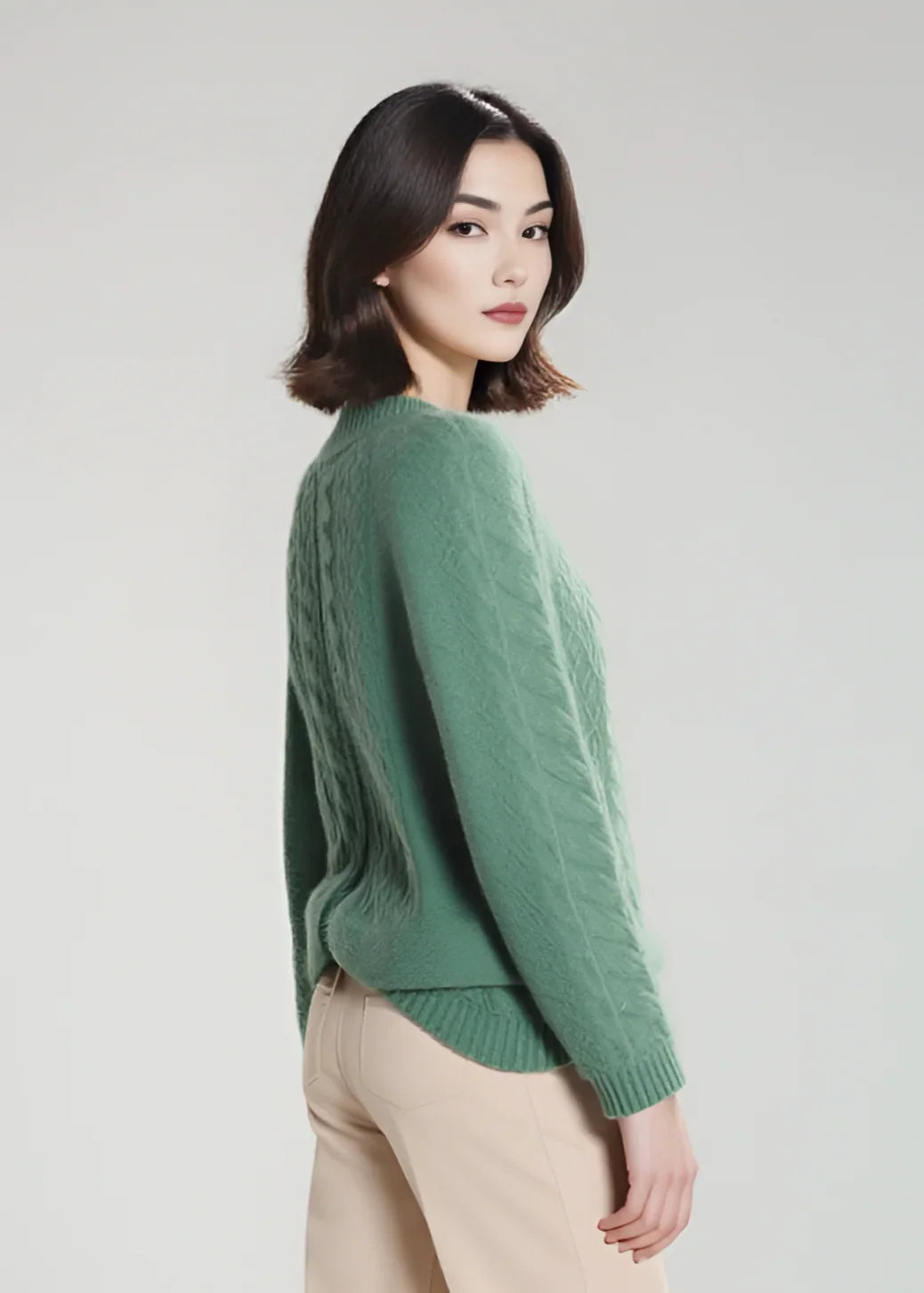 Kardigan z dzianiny wełnianej z długim rękawem