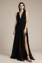 Wyjściowa sukienka MAXI z dekoltem w serek