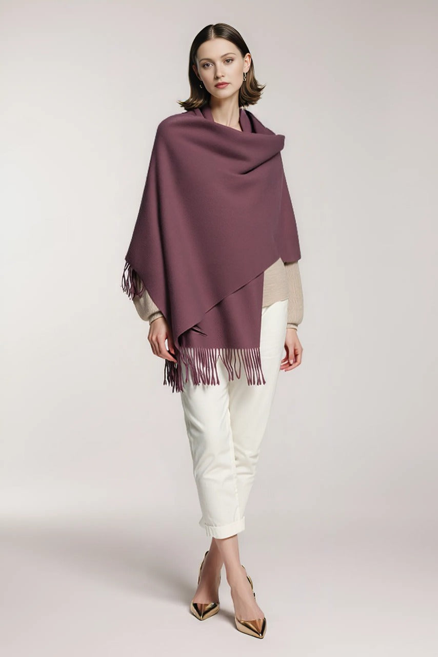 Jesienno-zimowy długi wełniany szal