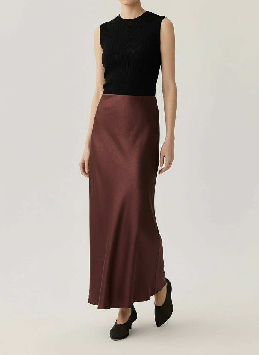 Jedwabna spódnica z elastyczną talią