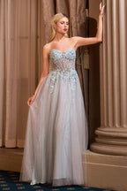 Elegant Silver Formal Dress