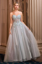 Elegant Silver Formal Dress