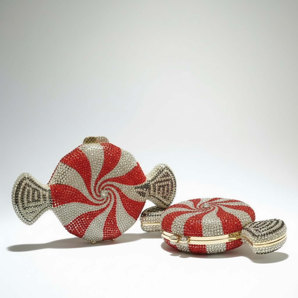 Cukierkowa kopertówka z kryształkami