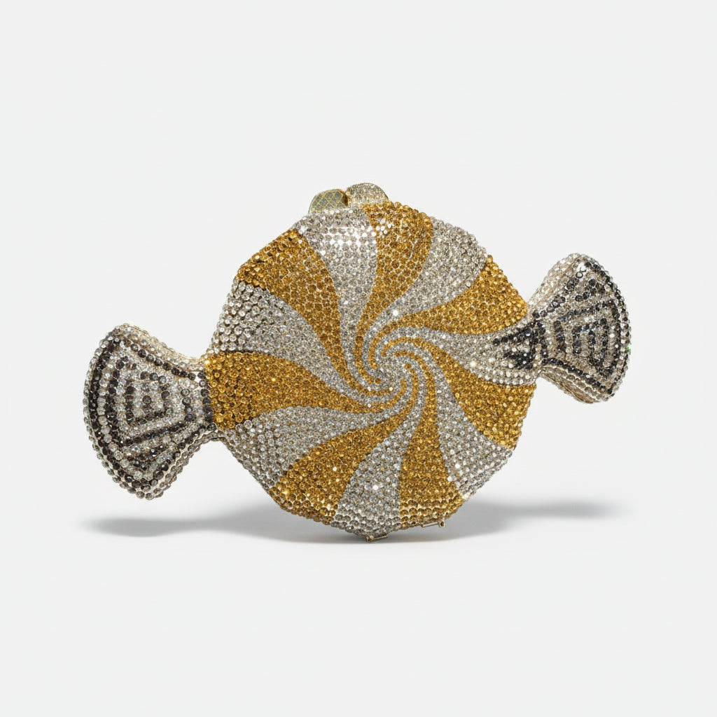 Cukierkowa kopertówka z kryształkami