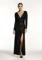Błyszcząca sukienka wieczorowa MAXI z cekinami - Sweet Victoria