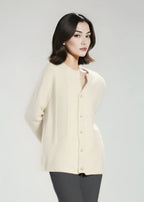 Kardigan z dzianiny wełnianej z długim rękawem