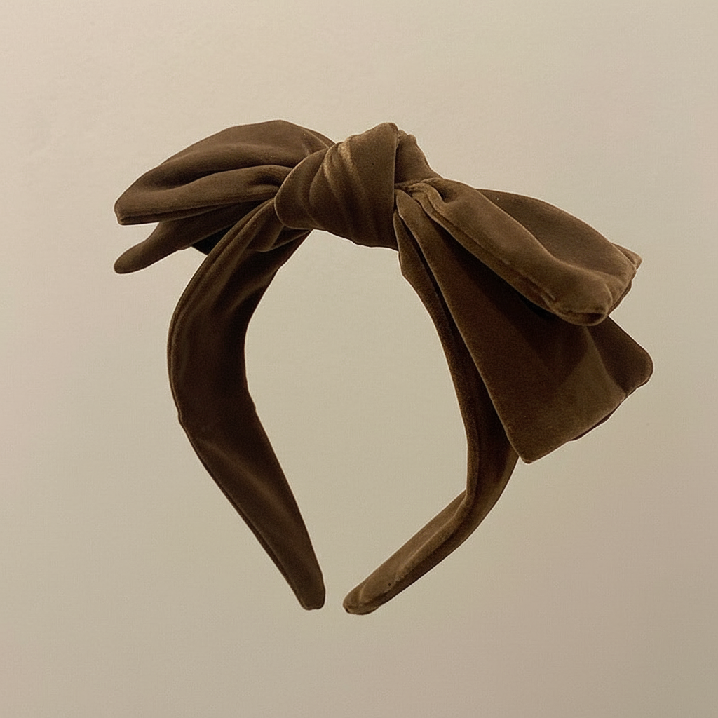 Aksamitna opaska z kokardą w stylu retro