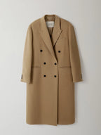 Luźny długi płaszcz z grubej wełny