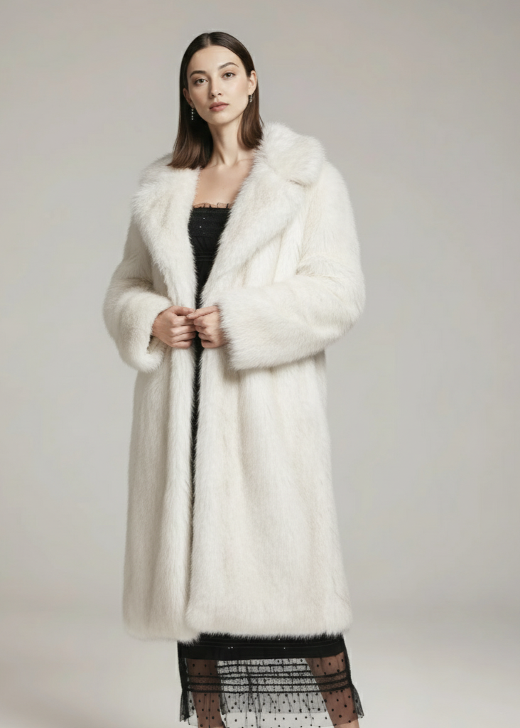 Sztuczne długie futro z lisa