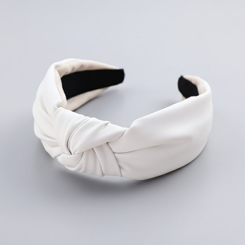 Modna skórzana opaska do włosów ze skóry PU