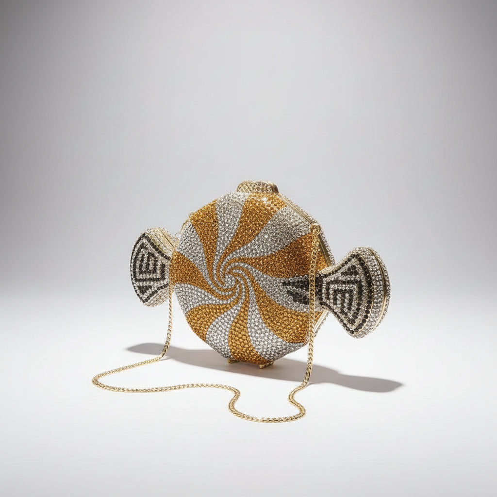 Cukierkowa kopertówka z kryształkami