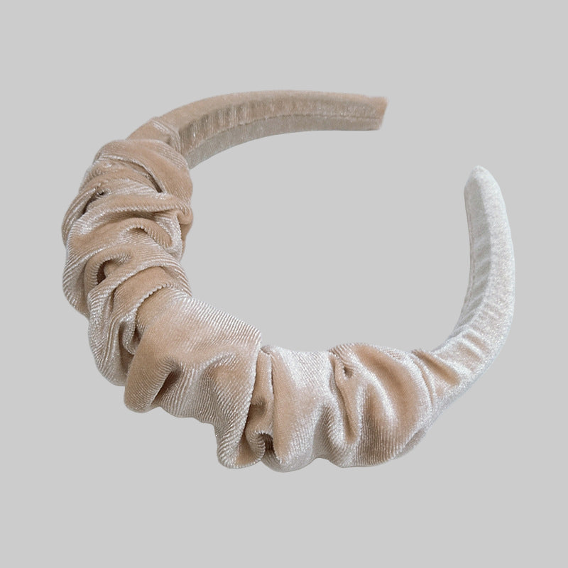 Jesienno-zimowa opaska na głowę z dekoracyjnym marszczeniem