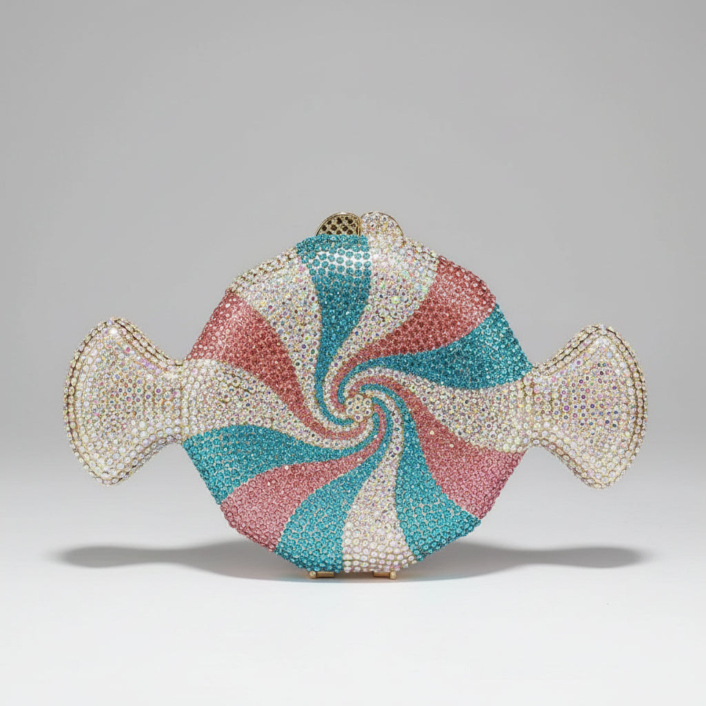 Cukierkowa kopertówka z kryształkami