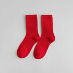 Christmas red cotton socks