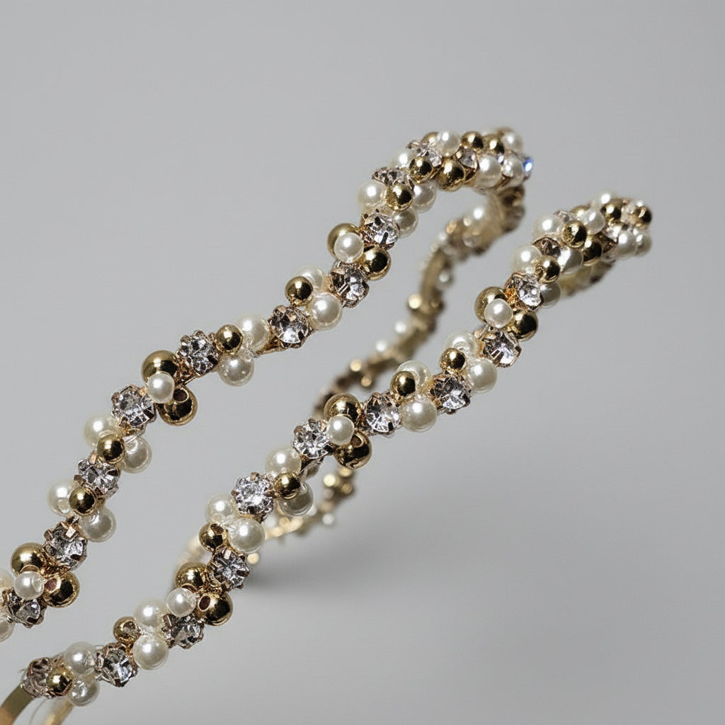 Elegancka opaska do włosów z kryształkami francuskimi