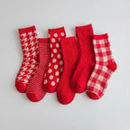 Christmas red cotton socks