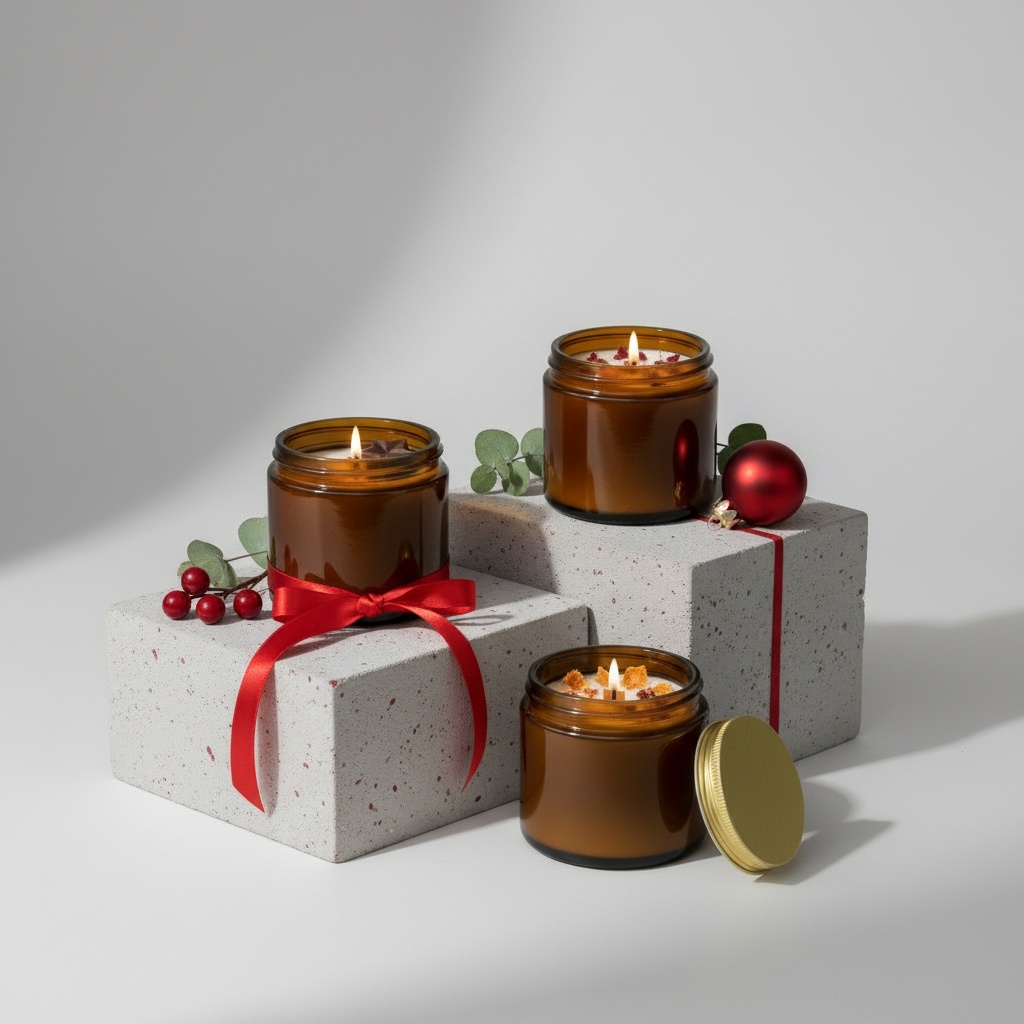 Zestaw świątecznych świeczek zapachowych "Wigilijna gwiazdka"
