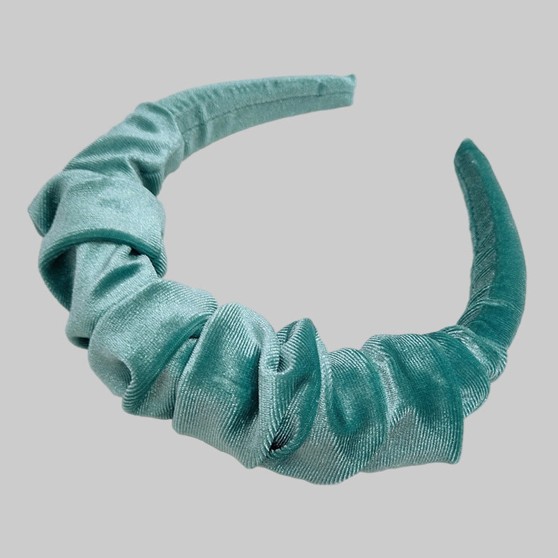 Jesienno-zimowa opaska na głowę z dekoracyjnym marszczeniem