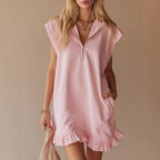 Summer V-neck dress with pockets