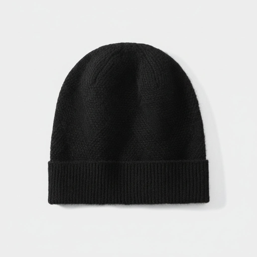 Zimowa kaszmirowa czapka w wzorki