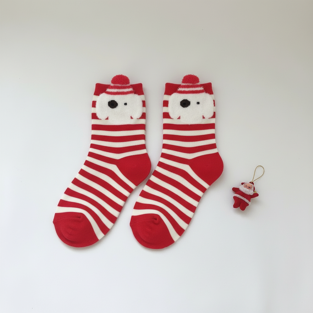 Świąteczne skarpetki damskie z wzrokami