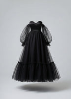 MAXI dress with sheer sleeves