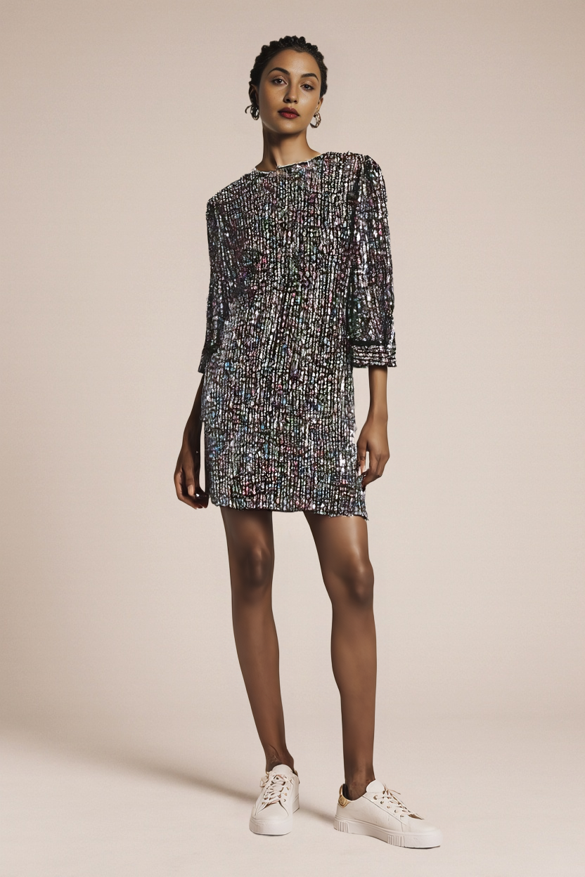 Krótka cekinowa sukienka MINI