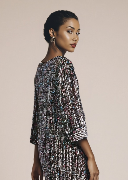 Krótka cekinowa sukienka MINI