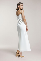 Satynowa sukienka MIDI z kołnierzykiem typu swing