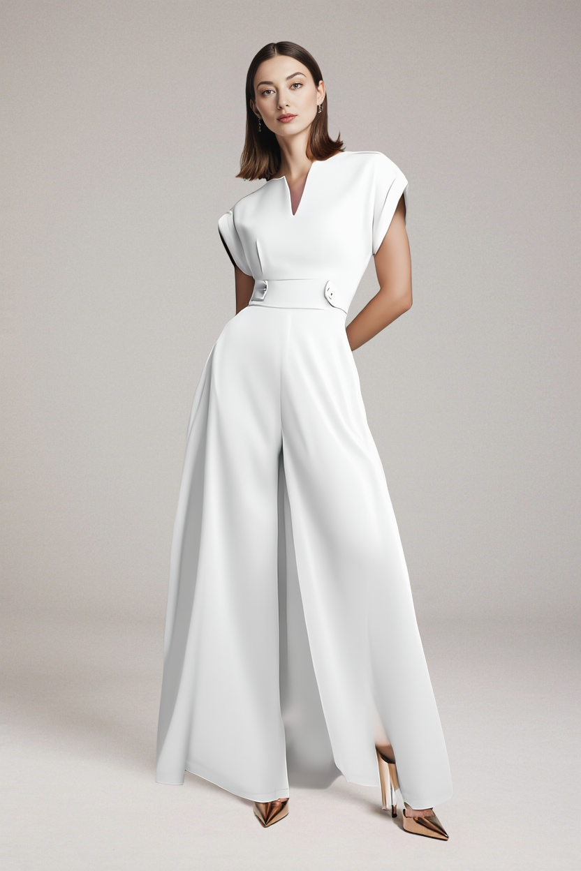 Elegancki kombinezon z szerokimi nogawkami