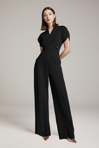 Elegancki kombinezon z szerokimi nogawkami