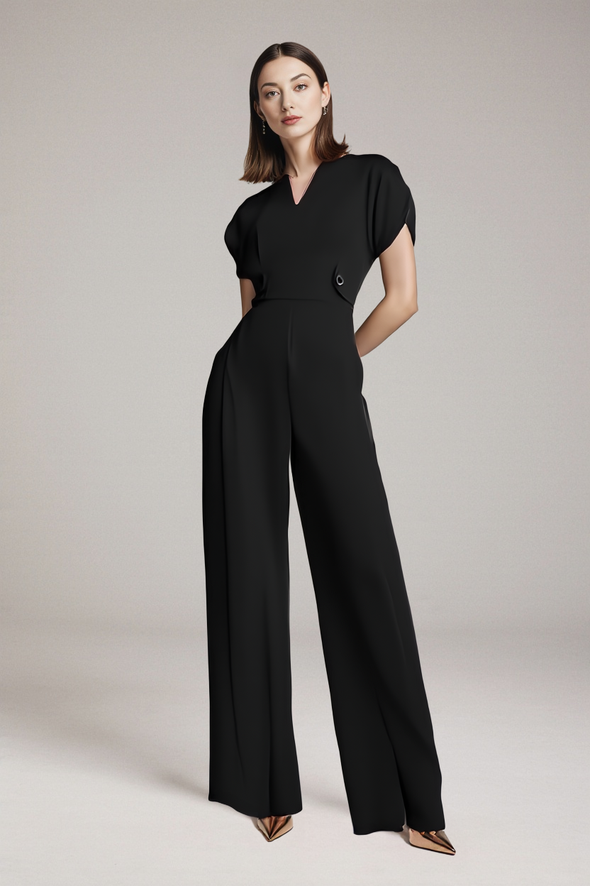 Elegancki kombinezon z szerokimi nogawkami