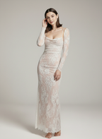 Koronkowa sukienka MAXI z narzutką