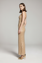 Elegancka sukienka wieczorowa na ramiączkach typu spaghetti