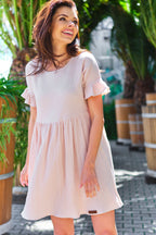 Wiosenna sukienka MINI z falbanami