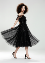 Wieczorowa sukienka z brokatem na studniówkę 2026