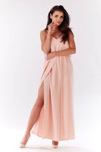 Wiosenna pastelowa luźna sukienka MAXI