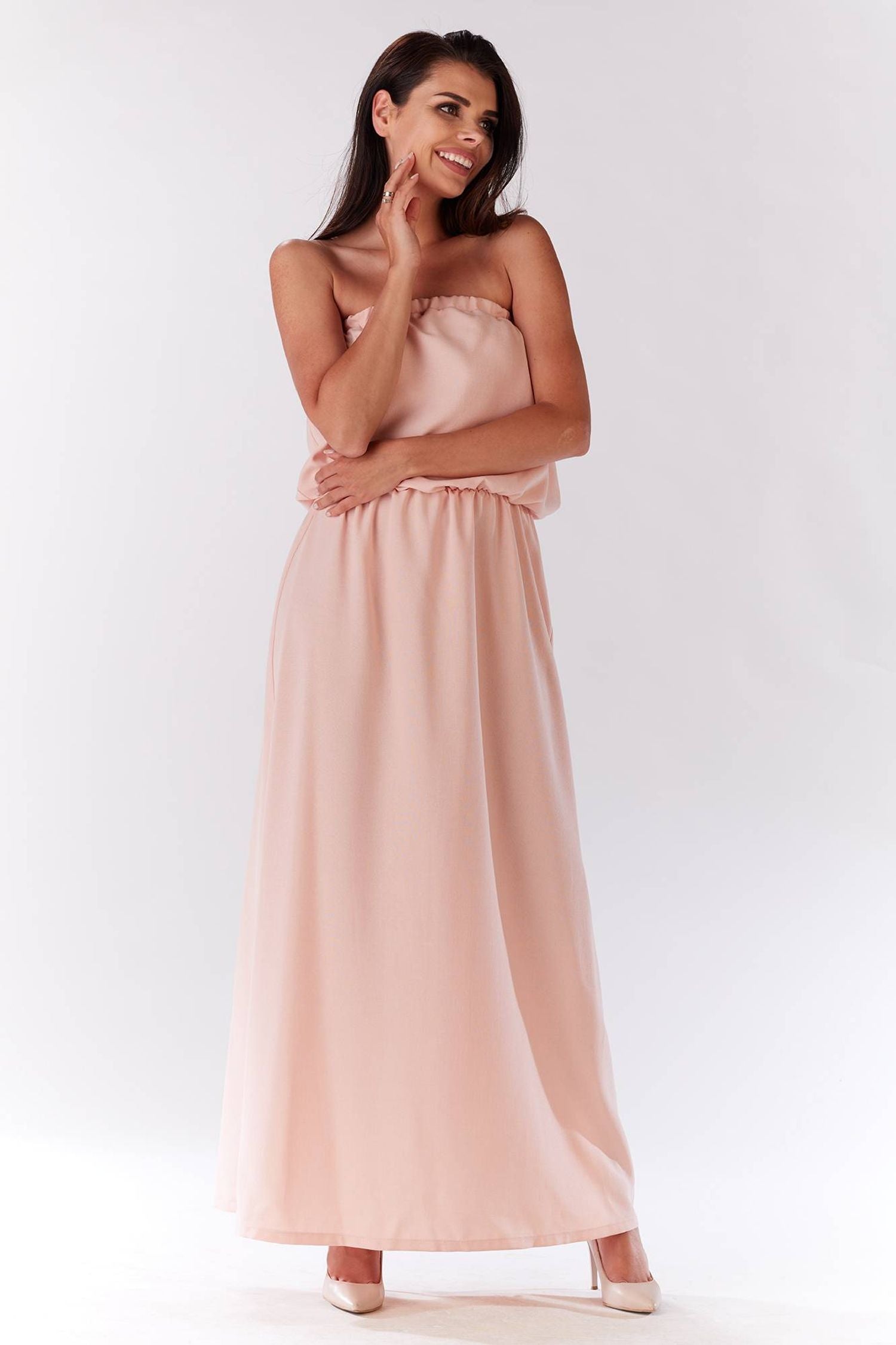 Wiosenna sukienka bez ramiączek